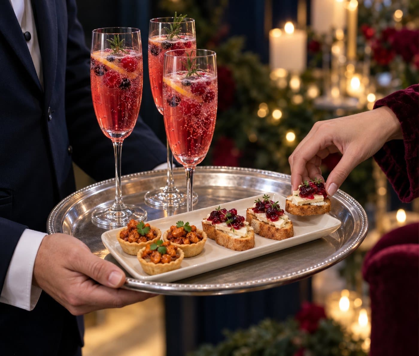 Mocktails and canapés